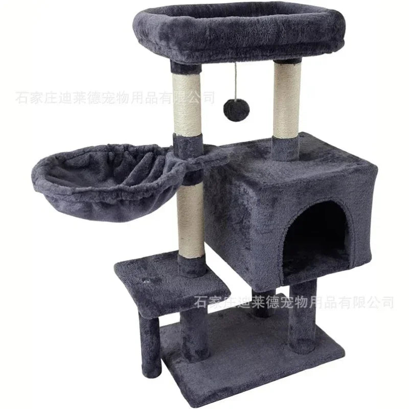 23.5In Cat Tree Tower with Sisal Scratching Posts Cozy Cat Condo House Activity Center for Kittens Sturdy Indoor