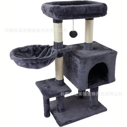 23.5In Cat Tree Tower with Sisal Scratching Posts Cozy Cat Condo House Activity Center for Kittens Sturdy Indoor