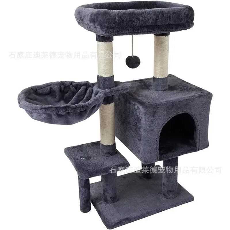 23.5In Cat Tree Tower with Sisal Scratching Posts Cozy Cat Condo House Activity Center for Kittens Sturdy Indoor